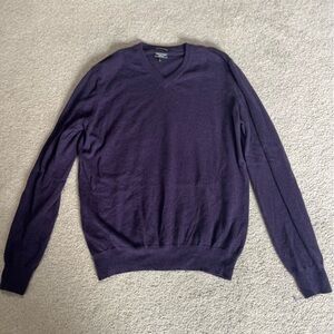 Mantovani Studio Italian 100% Cashmere Men’s L Purple V-Neck Sweater